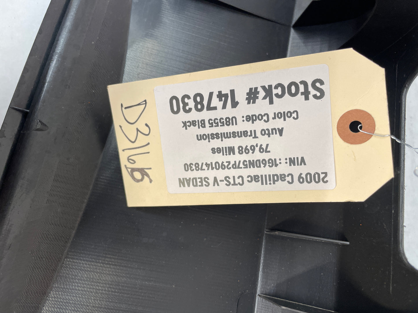 2009 Cadillac CTS-V Sedan Trunk Interior Cargo Liftgate Wall Plate Cover Trim Molding OEM - Day's Parts Yard