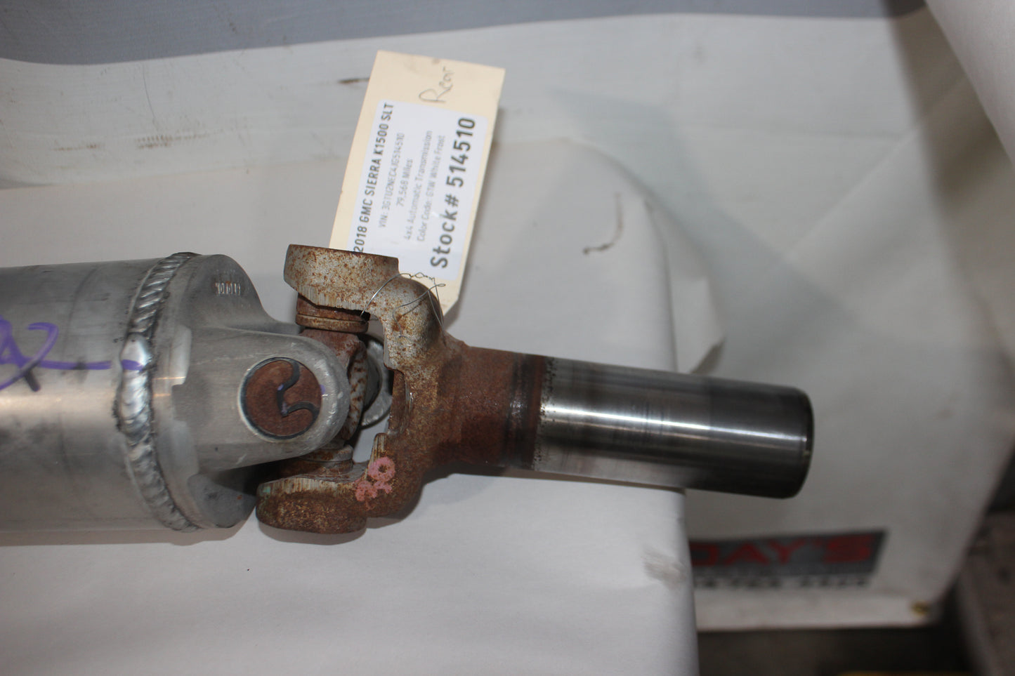 2018 GMC Sierra K1500 SLT Rear Drive Shaft Driveshaft OEM - Day's Parts Yard