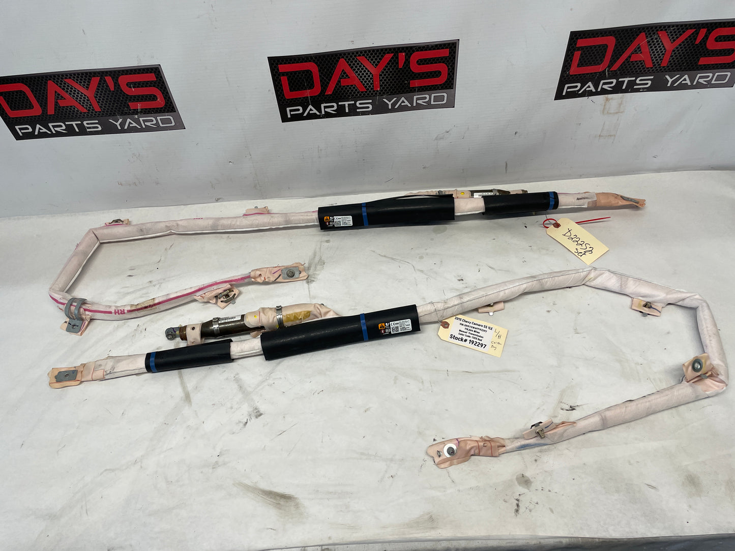 2015 Chevy Camaro SS RH & LH Roof Side Rail Curtain Airbags Air Bags OEM - Day's Parts Yard