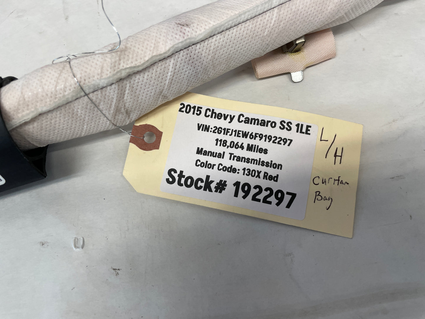 2015 Chevy Camaro SS RH & LH Roof Side Rail Curtain Airbags Air Bags OEM - Day's Parts Yard