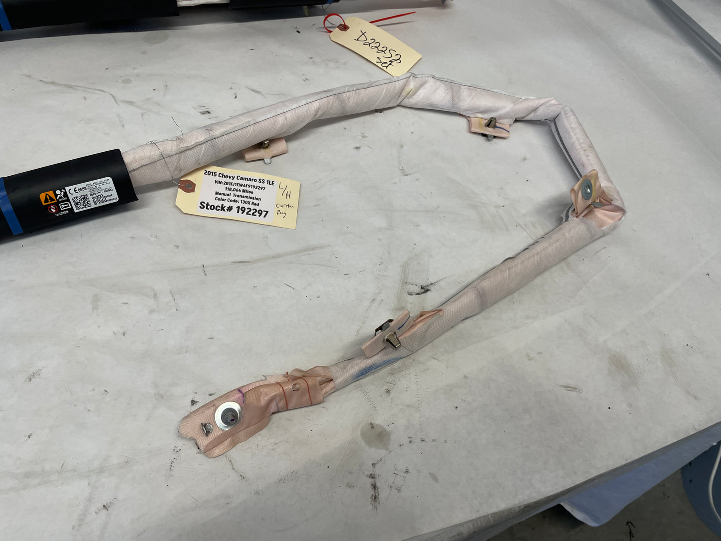 2015 Chevy Camaro SS RH & LH Roof Side Rail Curtain Airbags Air Bags OEM - Day's Parts Yard