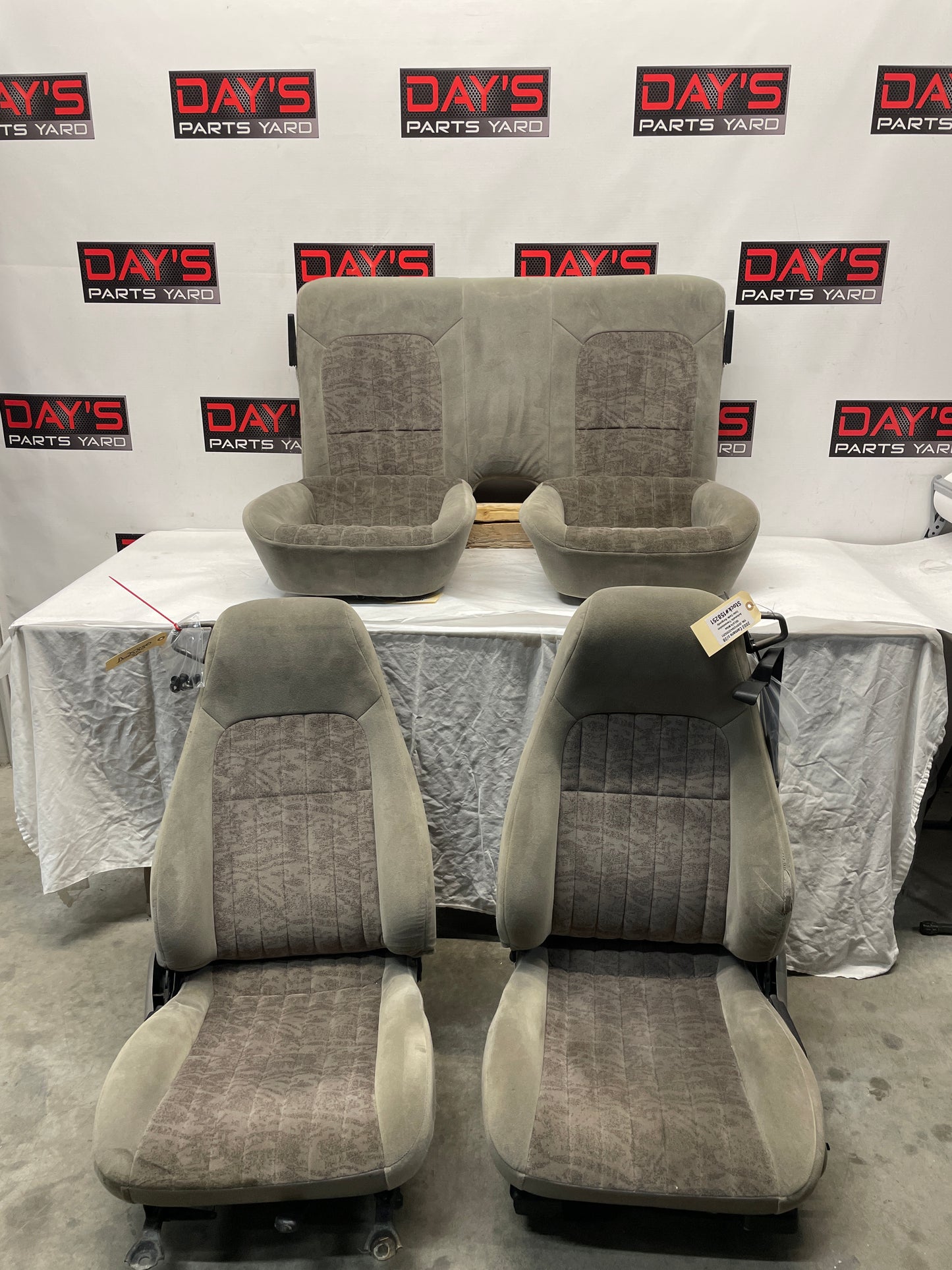 2002 Chevy Camaro Z28 Seats Fronts and Rears Gray Grey Cloth OEM - Day's Parts Yard