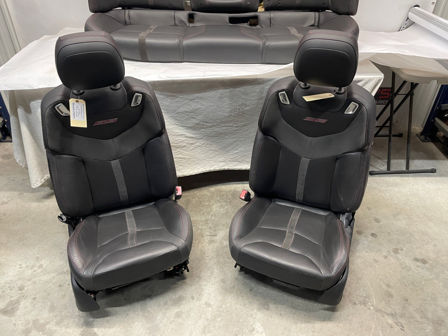 2016 Chevy SS Sedan Seats Fronts and Rears Black Leather Alcantara Suede OEM - Day's Parts Yard