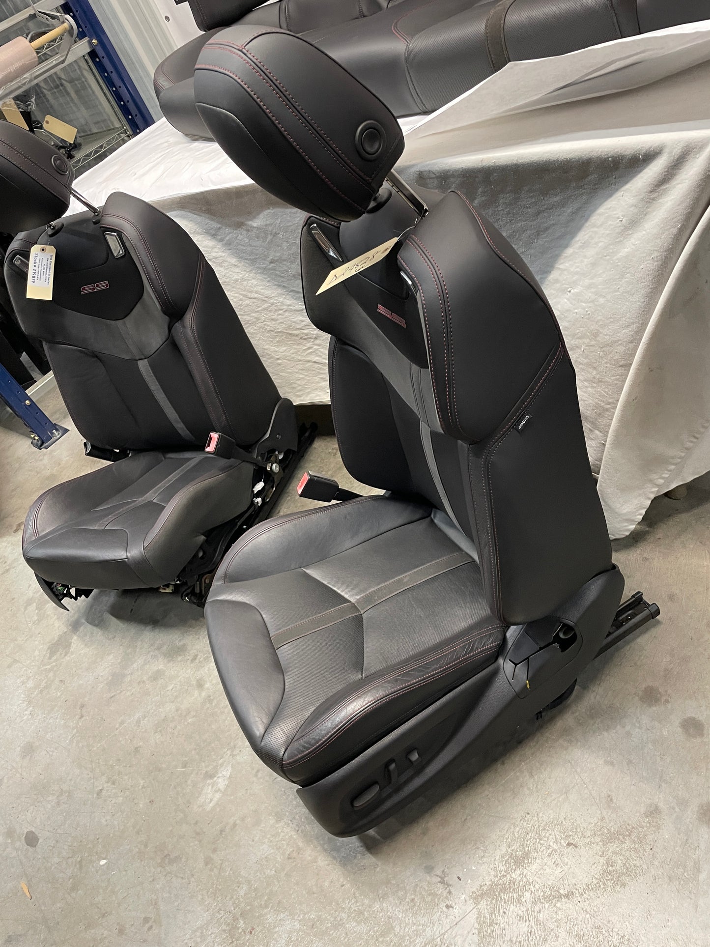 2016 Chevy SS Sedan Seats Fronts and Rears Black Leather Alcantara Suede OEM - Day's Parts Yard