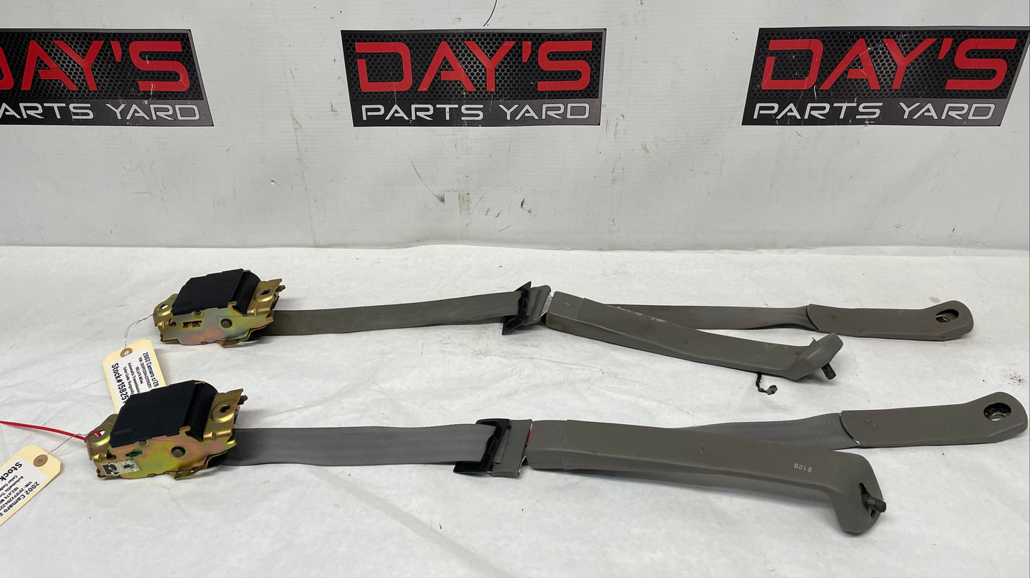 2002 Chevy Camaro Z28 Front Seatbelt Seat Belts Retractors w/ Buckles Holders Grey OEM - Day's Parts Yard