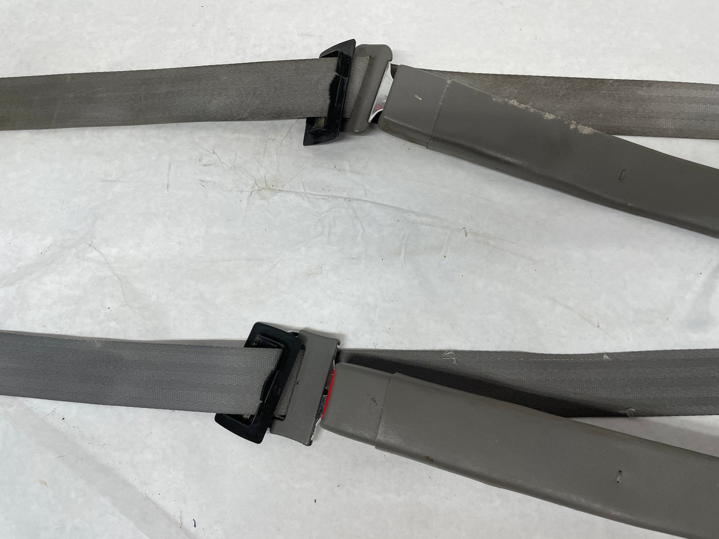 2002 Chevy Camaro Z28 Front Seatbelt Seat Belts Retractors w/ Buckles Holders Grey OEM - Day's Parts Yard