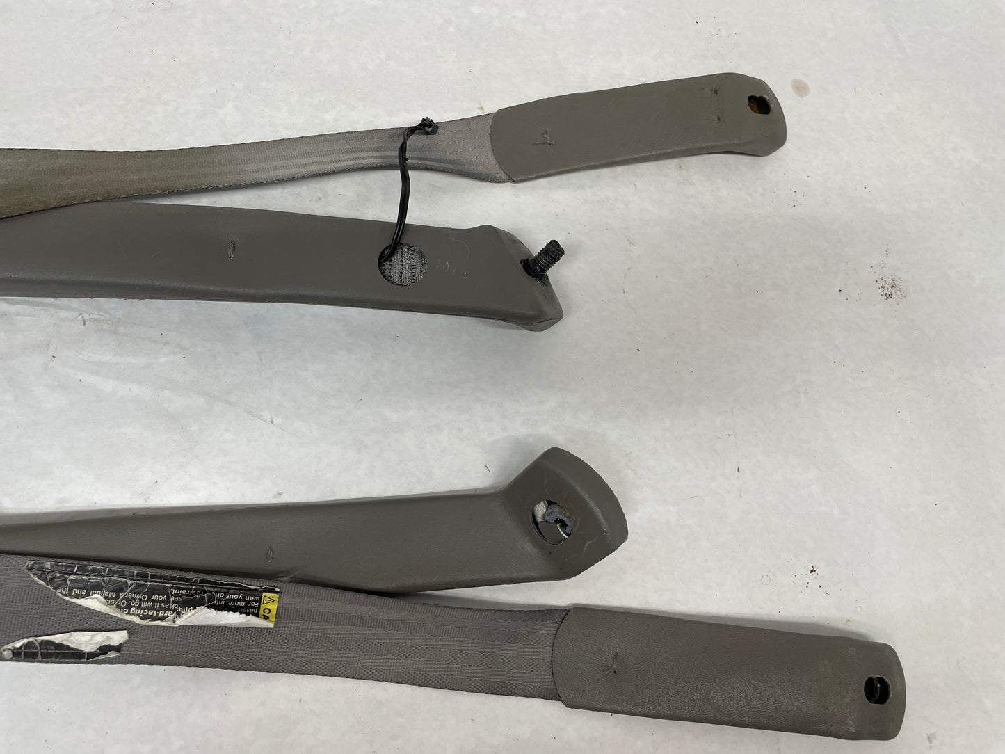 2002 Chevy Camaro Z28 Front Seatbelt Seat Belts Retractors w/ Buckles Holders Grey OEM - Day's Parts Yard