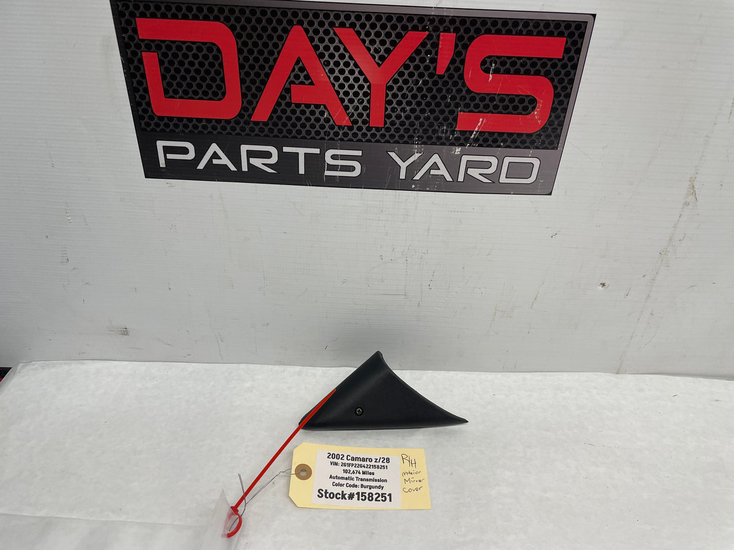 2002 Chevy Camaro Z28 RH Passenger Interior Mirror Bezel Trim Ebony OEM - Day's Parts Yard