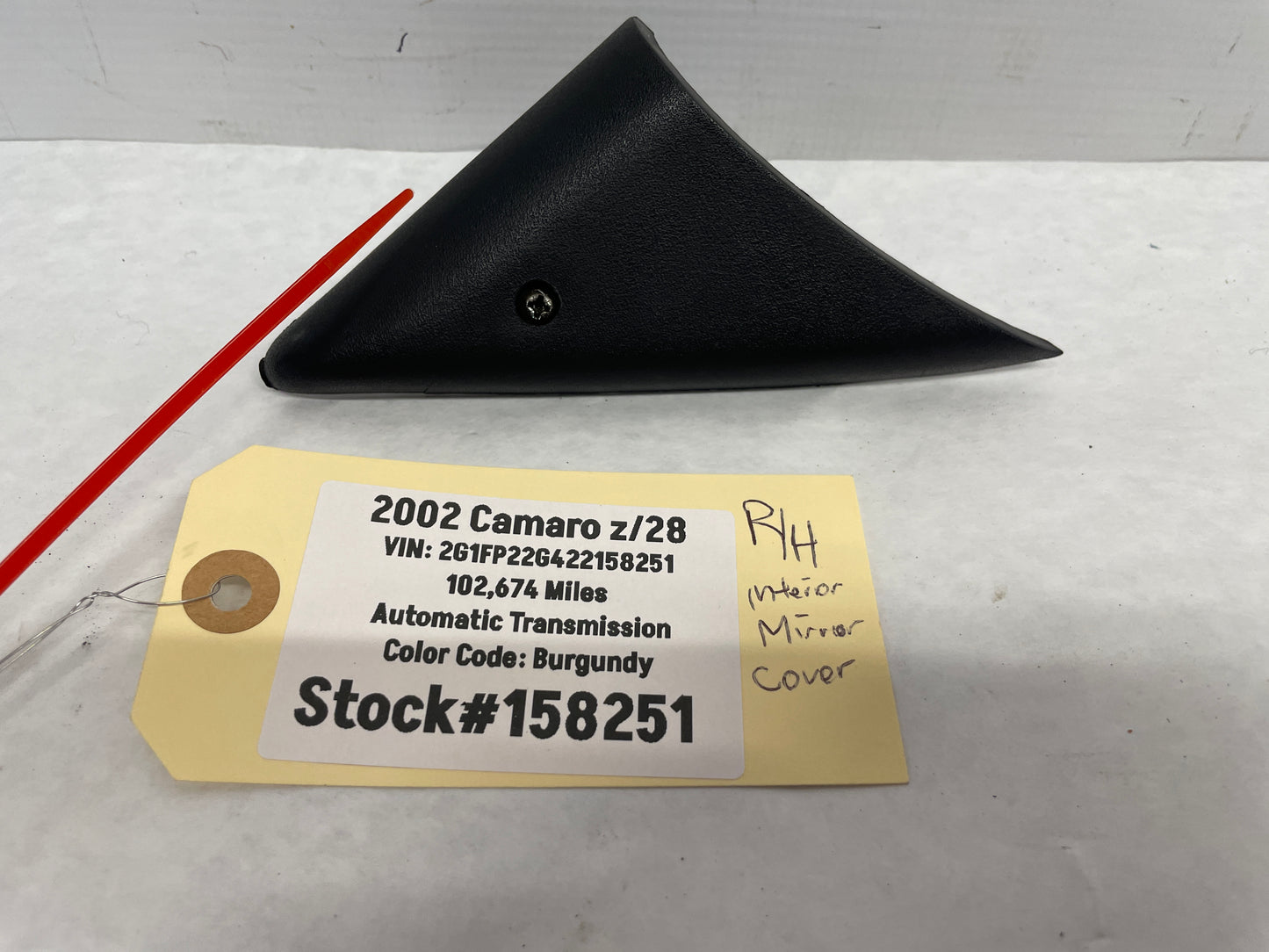 2002 Chevy Camaro Z28 RH Passenger Interior Mirror Bezel Trim Ebony OEM - Day's Parts Yard