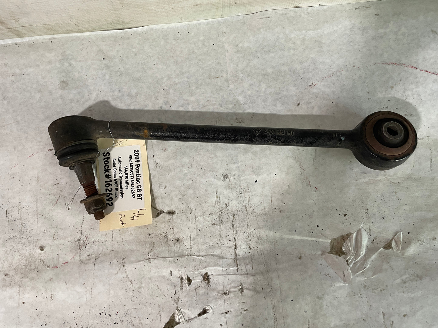 2009 Pontiac G8 GT Front LH Driver Lower Rearward Control Arm OEM - Day's Parts Yard