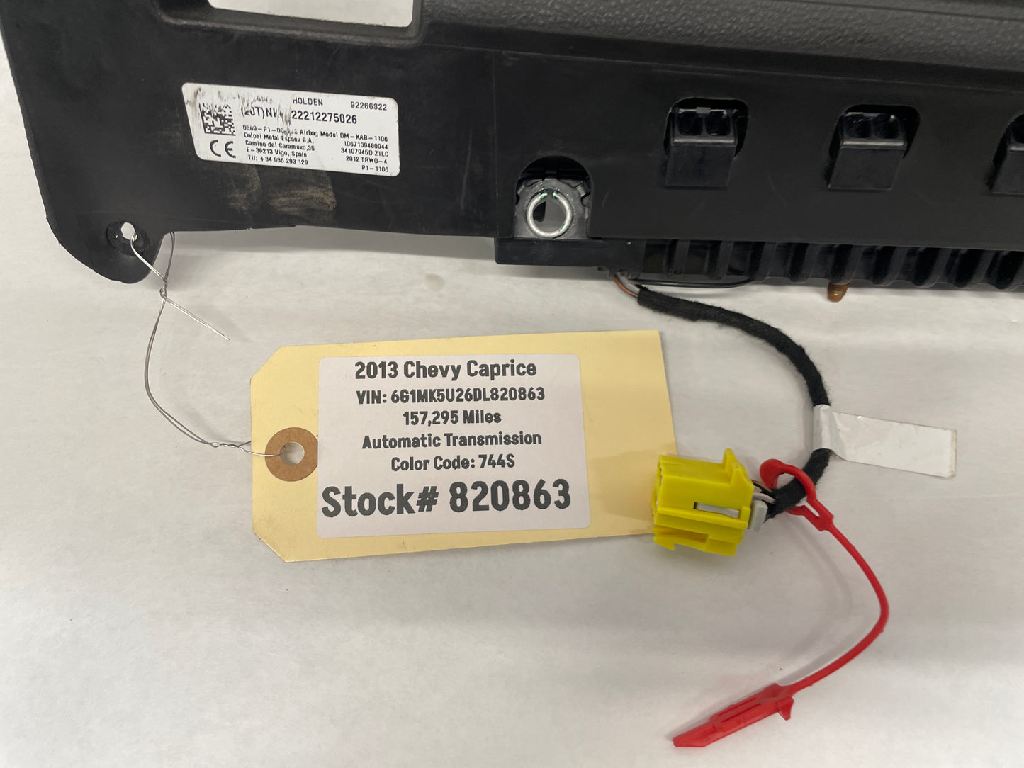 2013 Chevy Caprice LH Driver Lower Dash Knee Airbag Air Bag OEM - Day's Parts Yard