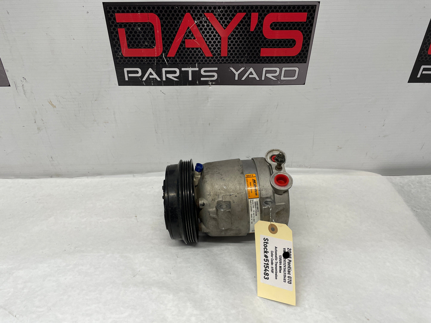 2006 Pontiac GTO A/C AC Air Conditioner Compressor OEM - Day's Parts Yard
