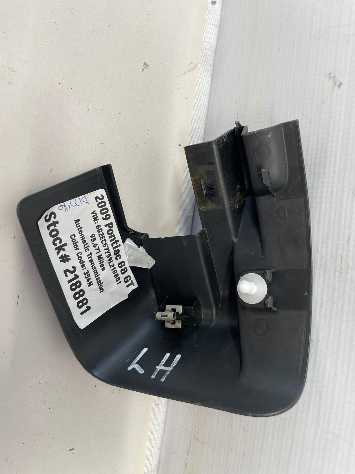 2009 Pontiac G8 GT LH Driver Seat Rear Outer Track Trim Cover OEM - Day's Parts Yard