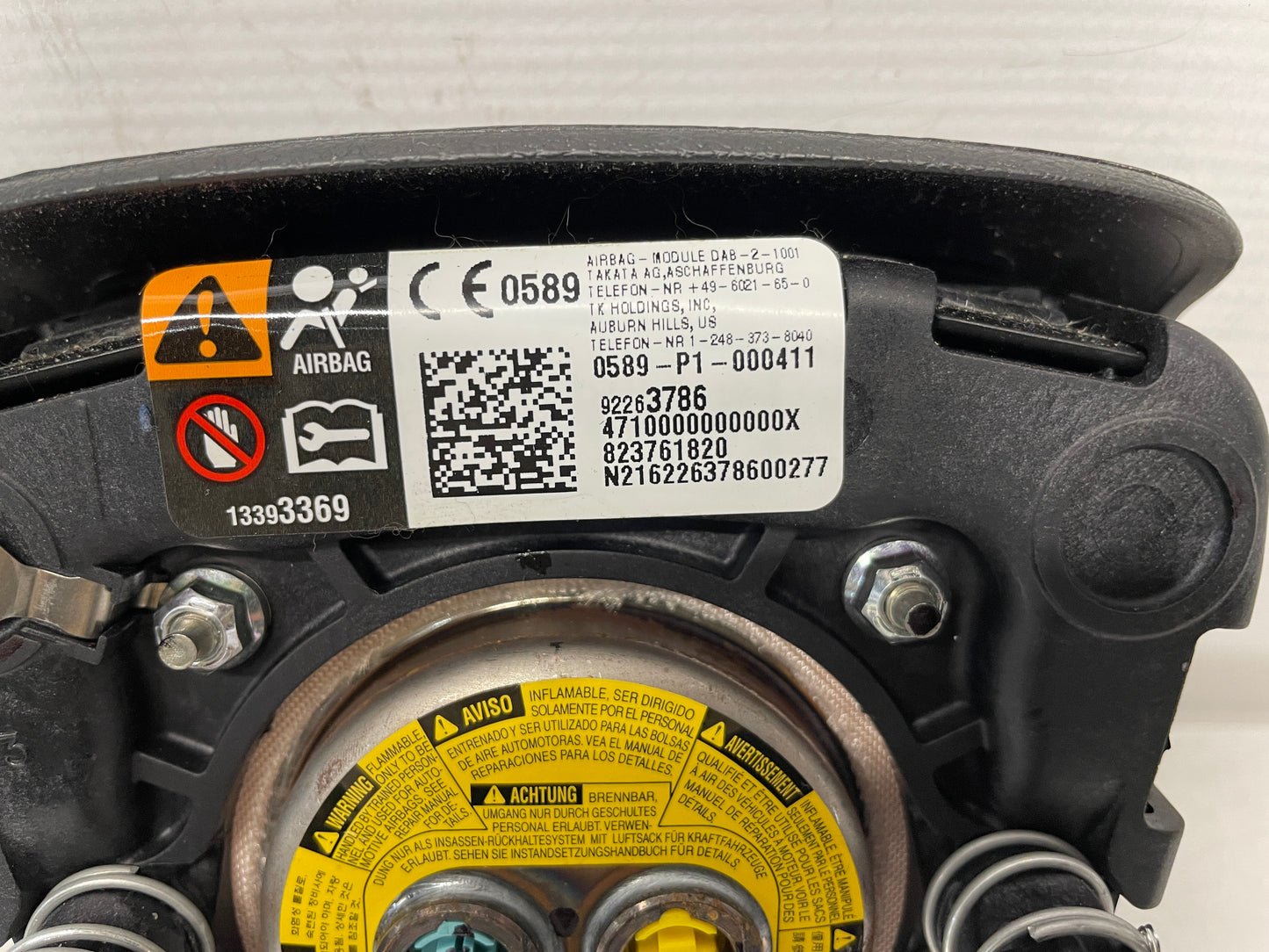 2017 Chevy SS Sedan Steering Wheel Air Bag Airbag OEM - Day's Parts Yard