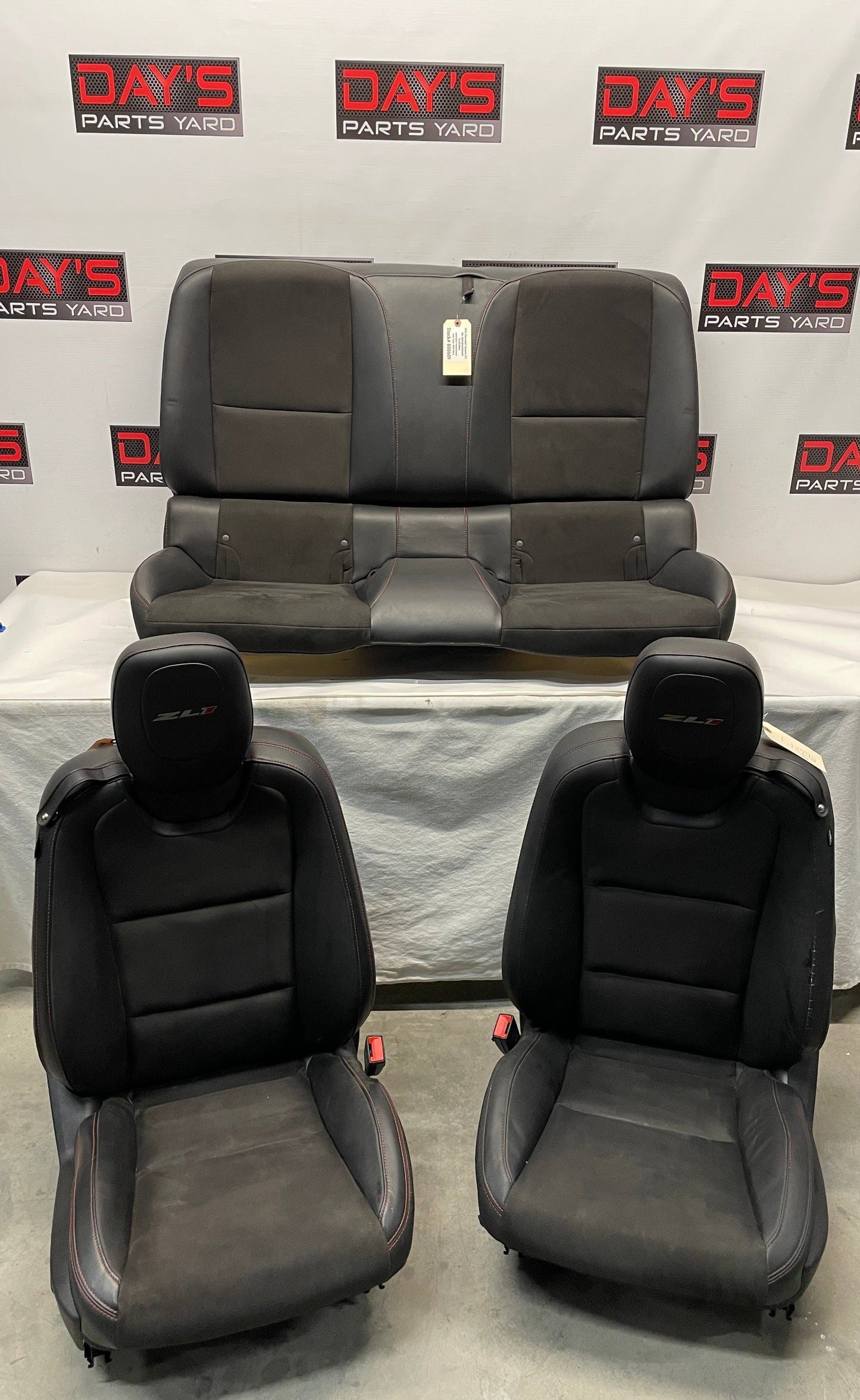 2014 Chevy Camaro ZL1 Seats Front & Rear Leather Suede Alcantara OEM - Day's Parts Yard