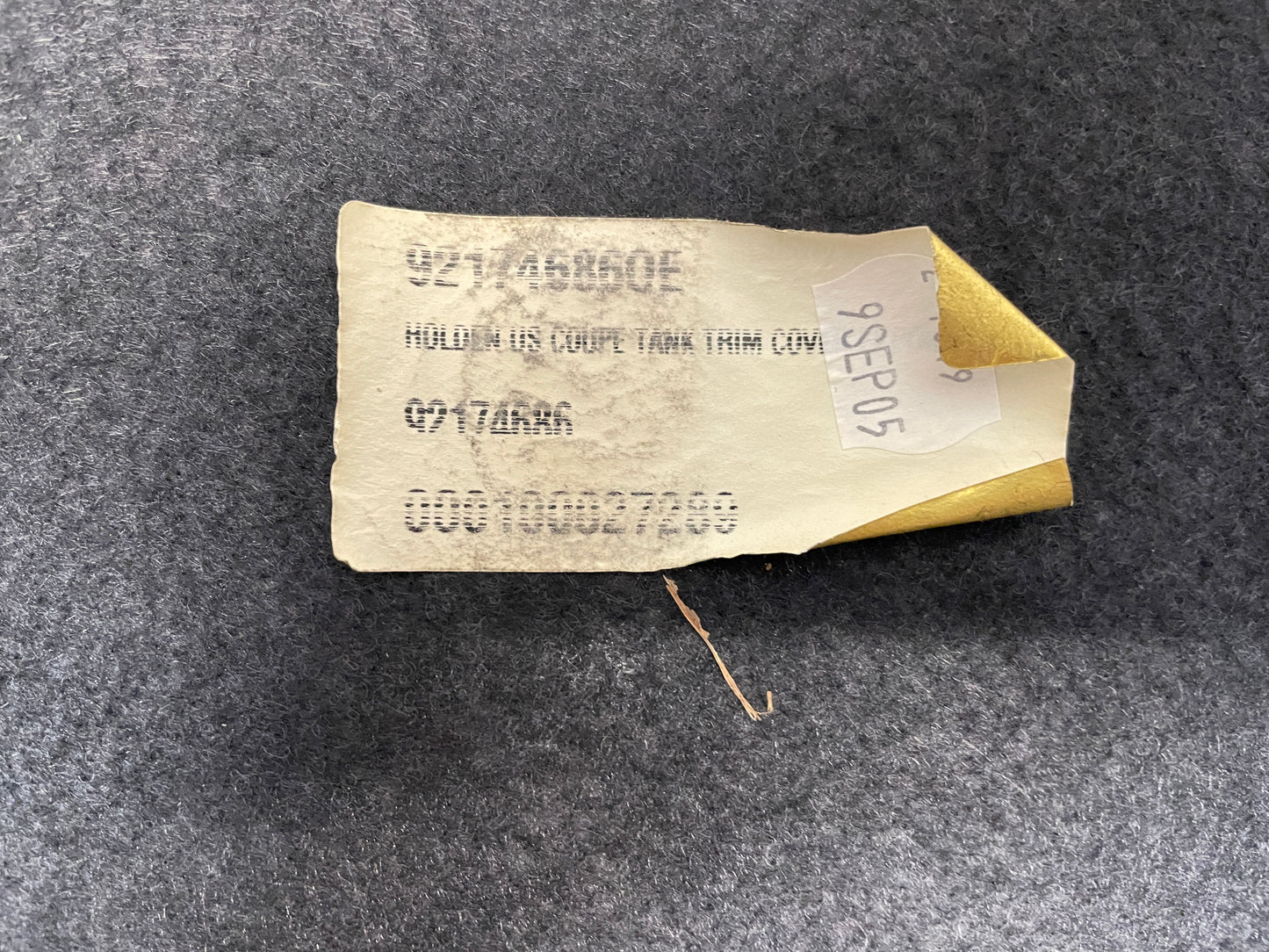 2006 Pontiac GTO Trunk Fuel Tank Trim Carpet Cover Liner OEM - Day's Parts Yard