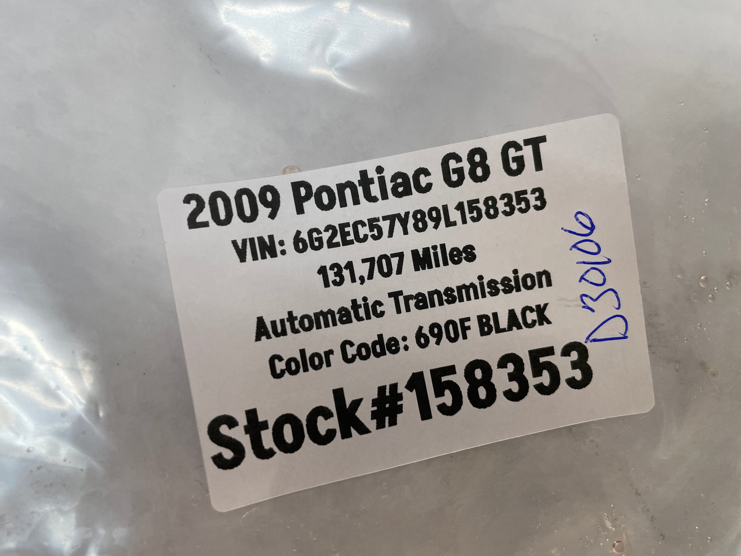 2009 Pontiac G8 GT Radiator Elbow Fitting Outlet Pipe OEM