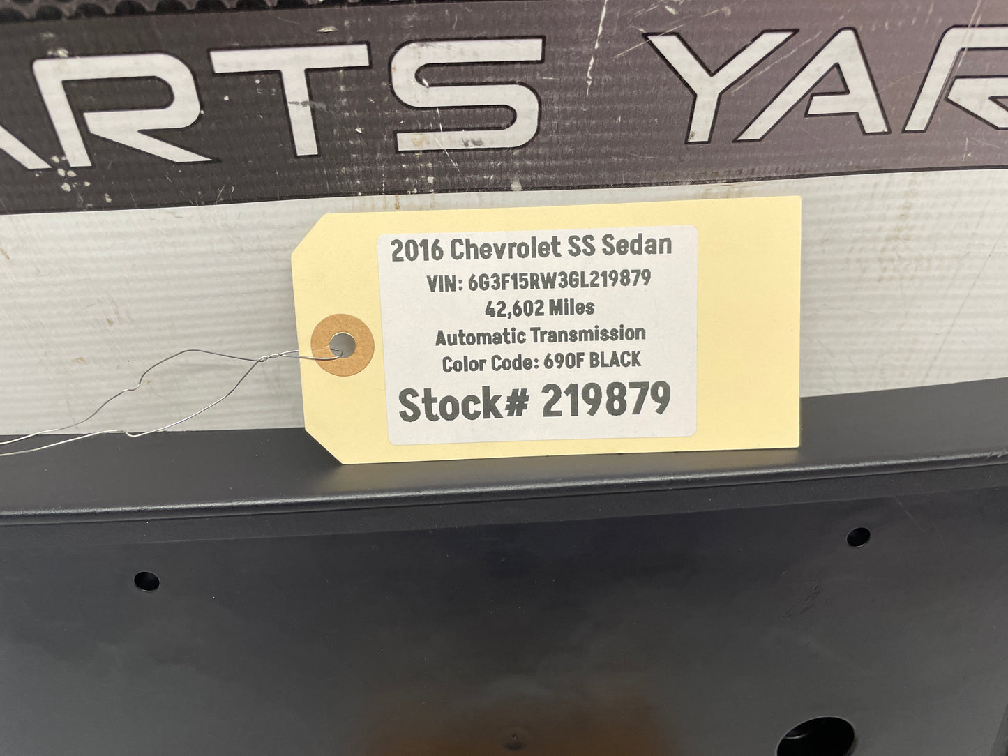2016 Chevy SS Sedan Front Bumper License Plate Bracket OEM - Day's Parts Yard