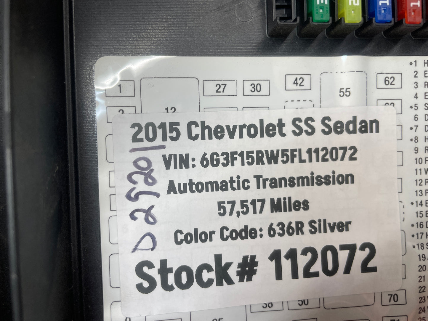 2015 Chevy SS Sedan Engine Bay Fuse Box Relay Cover Lid OEM