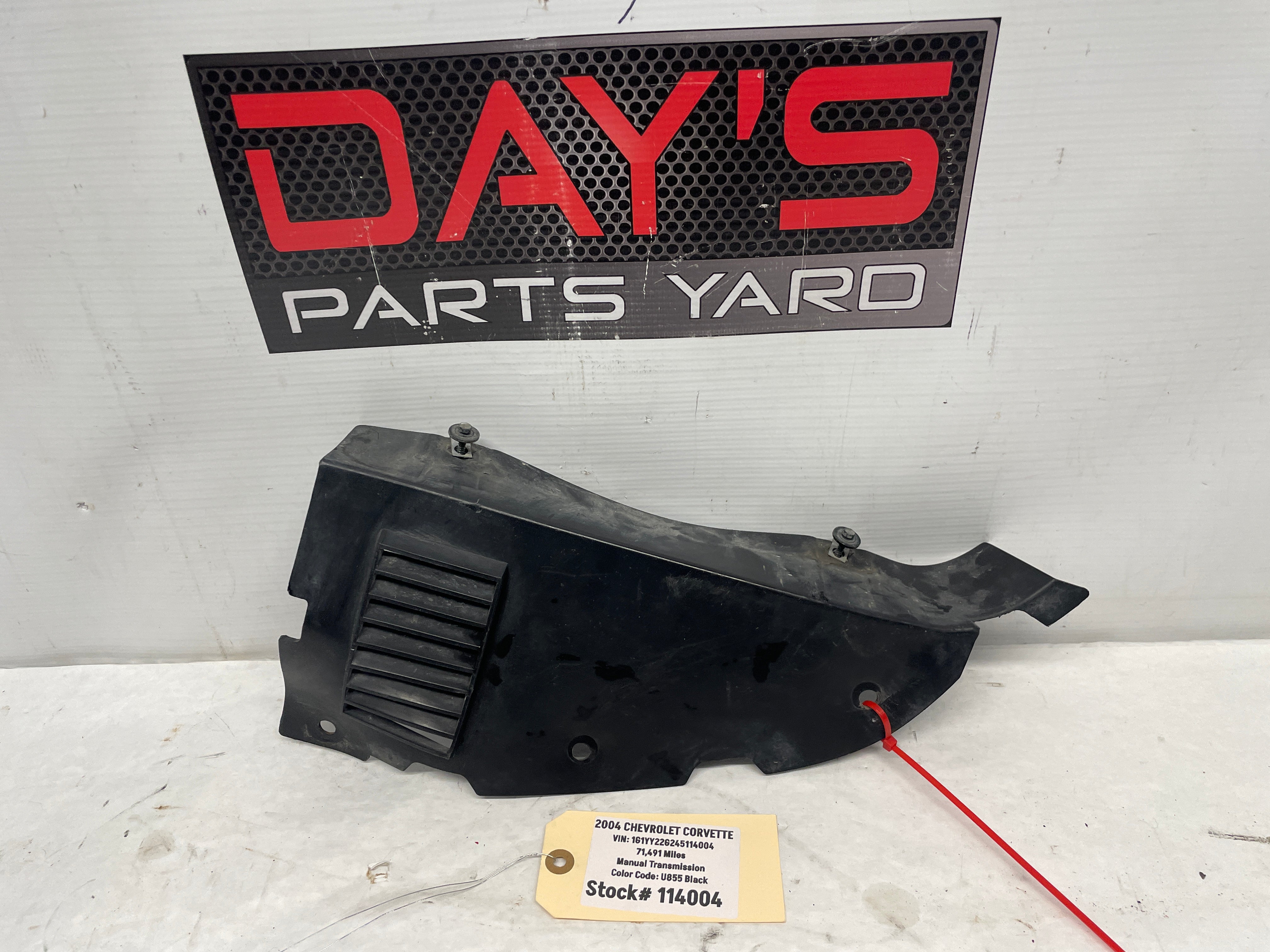 2004 Chevy C5 Corvette RH Passenger Front End Lower Splash Shield Oute