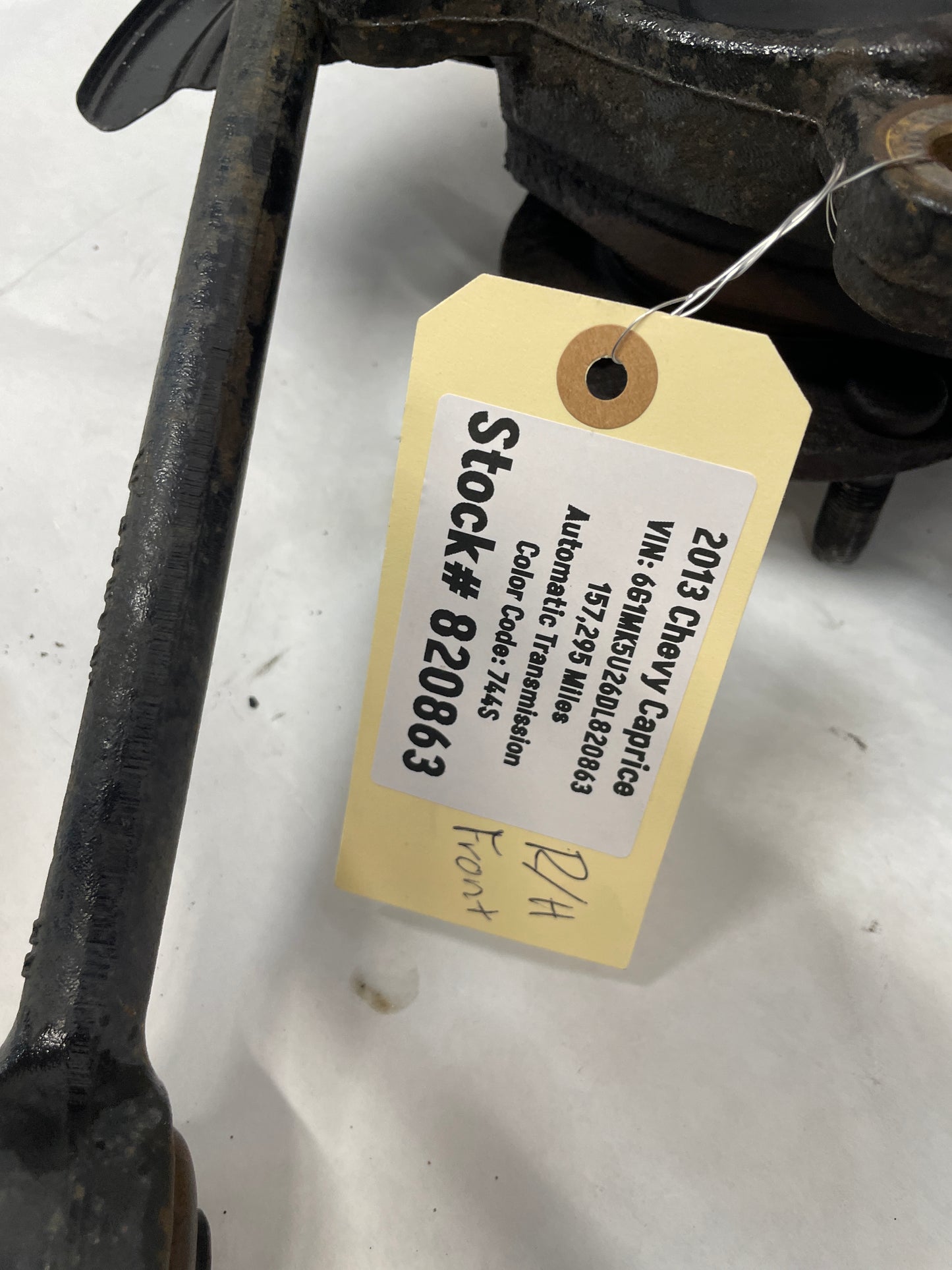 2013 Chevy Caprice RH Passenger Front Suspension Spindle Knuckle Hub Control Arms OEM - Day's Parts Yard