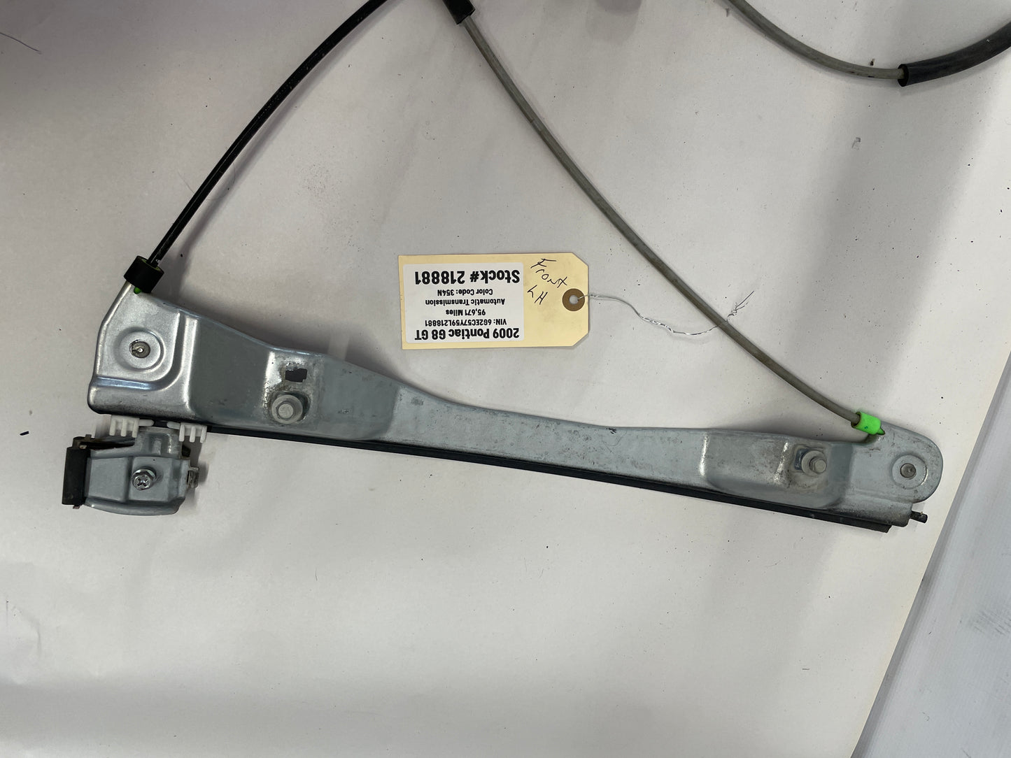 2009 Pontiac G8 LH Driver Front Door Window Regulator Motor OEM - Day's Parts Yard
