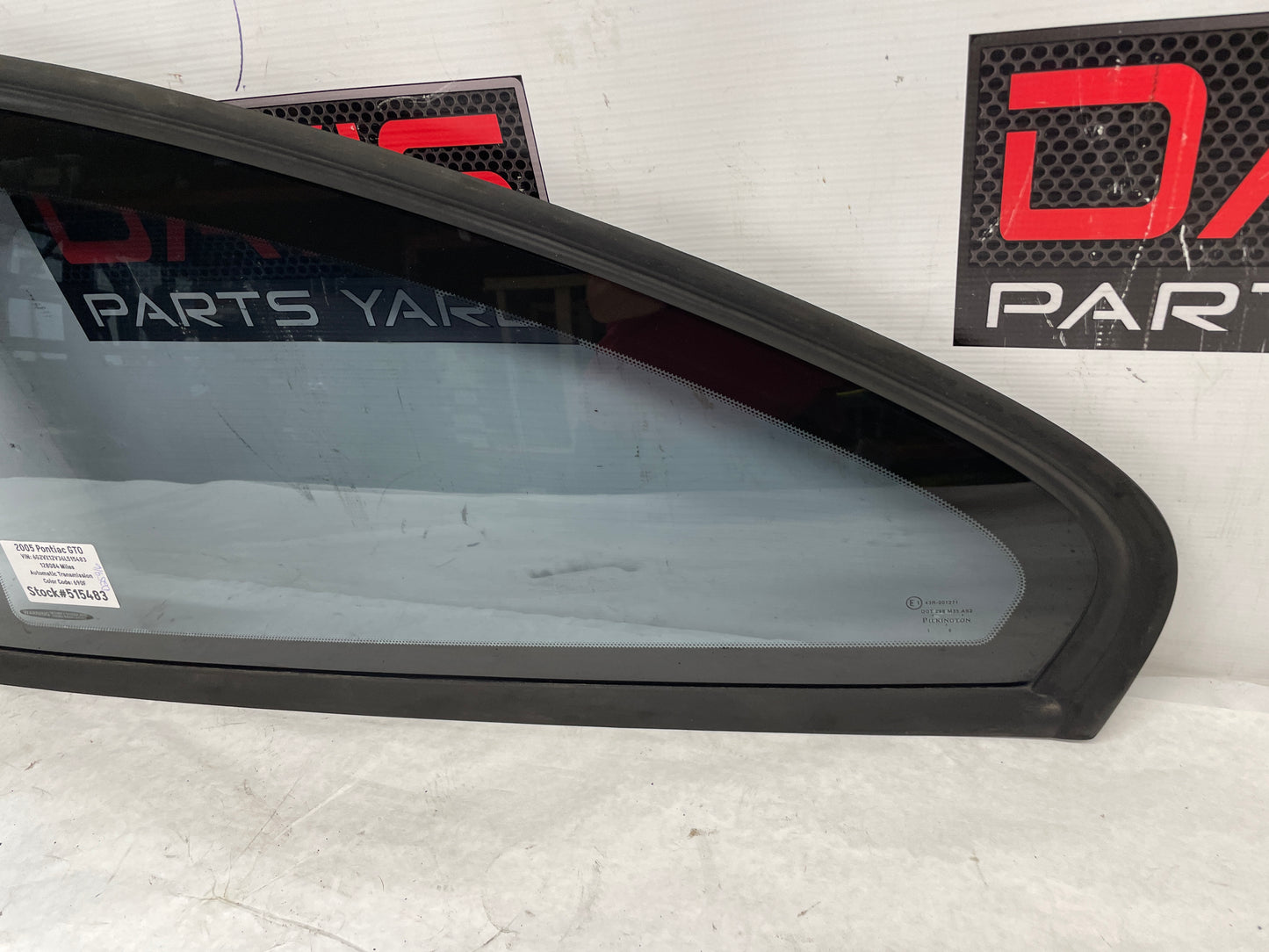 2006 Pontiac GTO LH Driver Rear Quarter Window Glass OEM - Day's Parts Yard