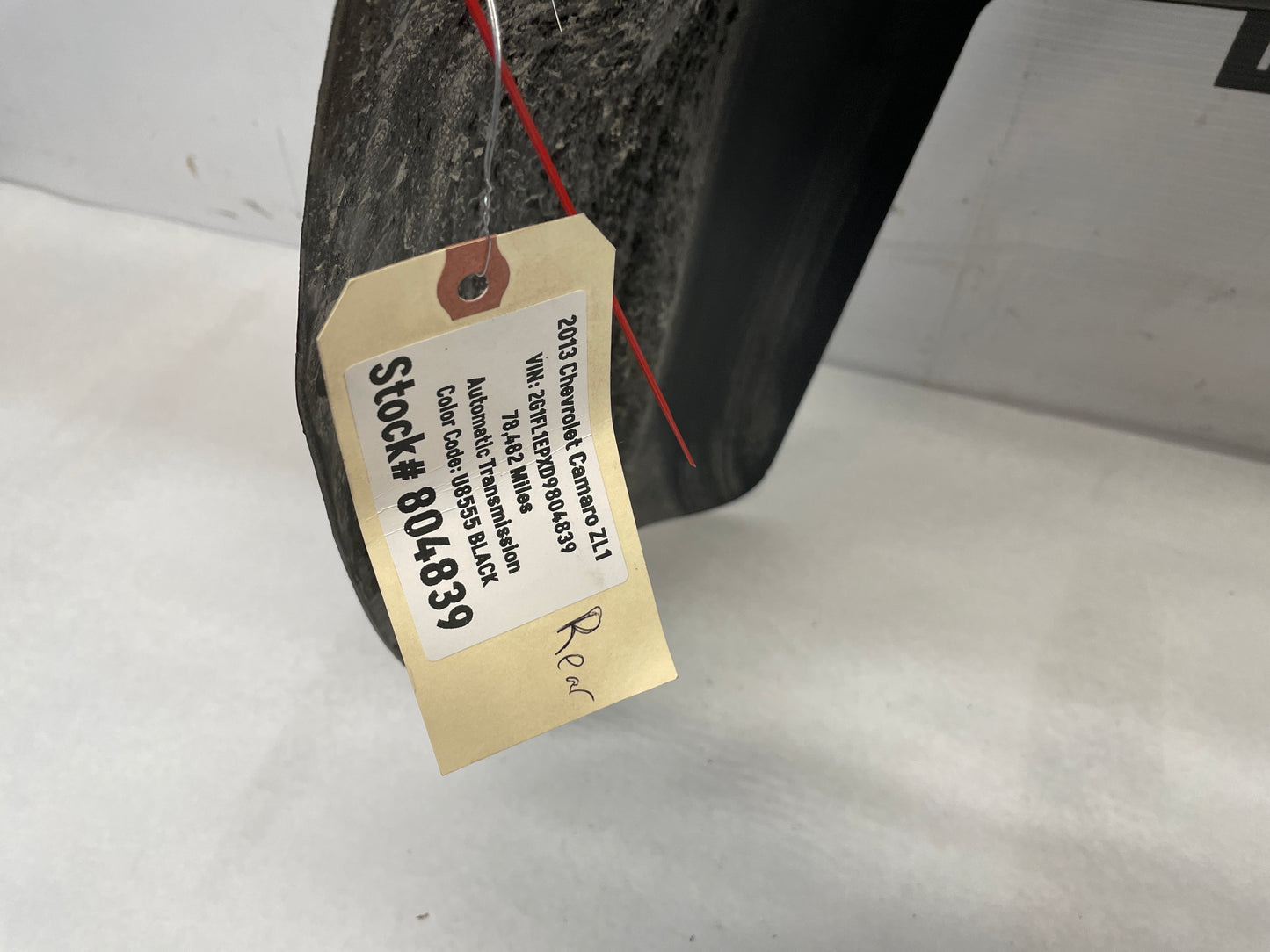 2013 Chevy Camaro ZL1 RH Passenger Rear Fender Wheel Well Liner OEM - Day's Parts Yard