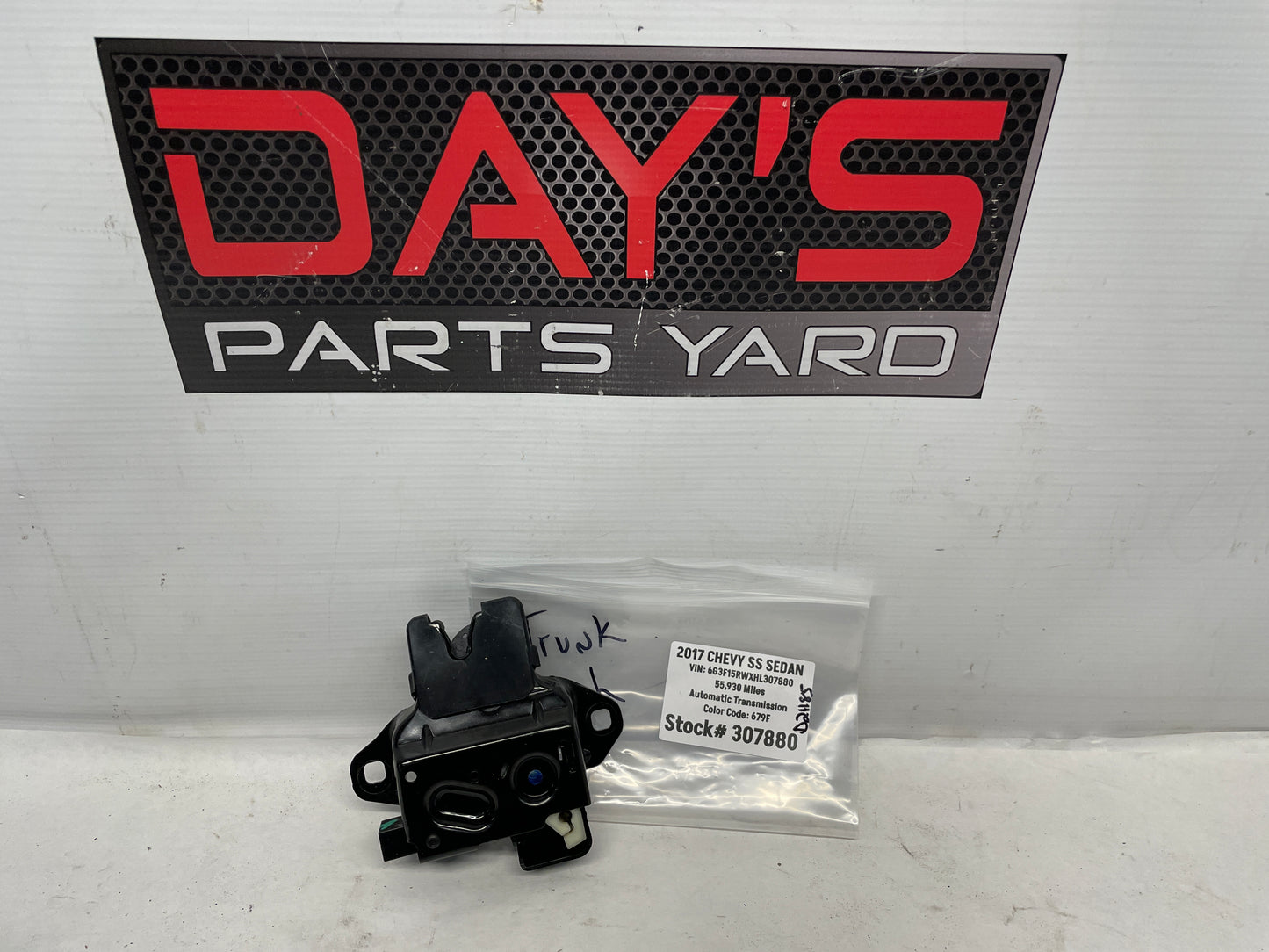 2017 Chevy SS Sedan Trunk Deck Lid Latch Lock Actuator OEM - Day's Parts Yard