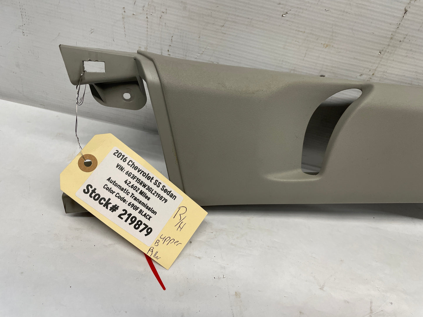 2016 Chevy SS Sedan RH & LH Interior Upper B Pillar Seat Belt Trim Panels OEM - Day's Parts Yard