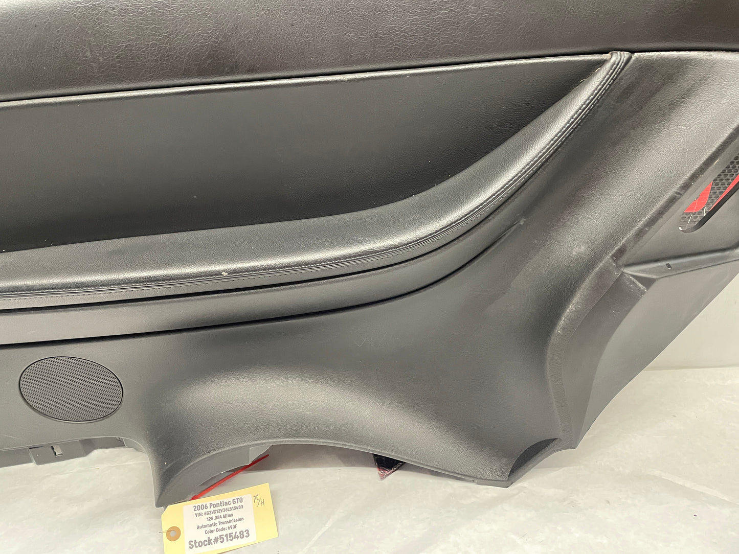 2006 Pontiac GTO RH Passenger Rear Interior Quarter Door Panel Trim Black OEM - Day's Parts Yard