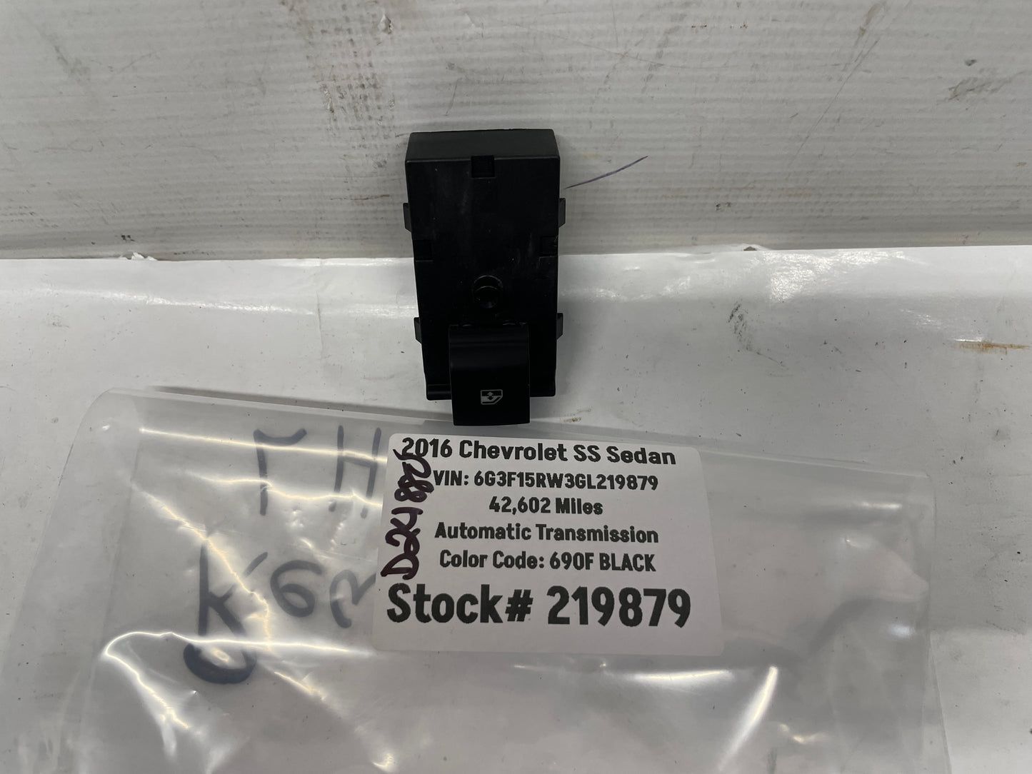 2016 Chevy SS Sedan LH Driver Rear Window Control Switch OEM - Day's Parts Yard