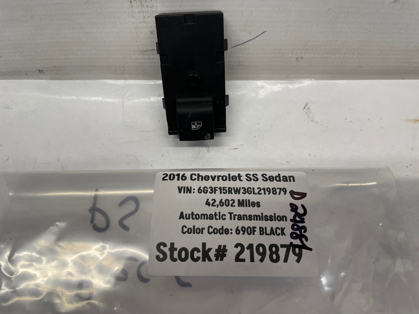 2016 Chevy SS Sedan RH Passenger Rear Window Control Switch OEM - Day's Parts Yard