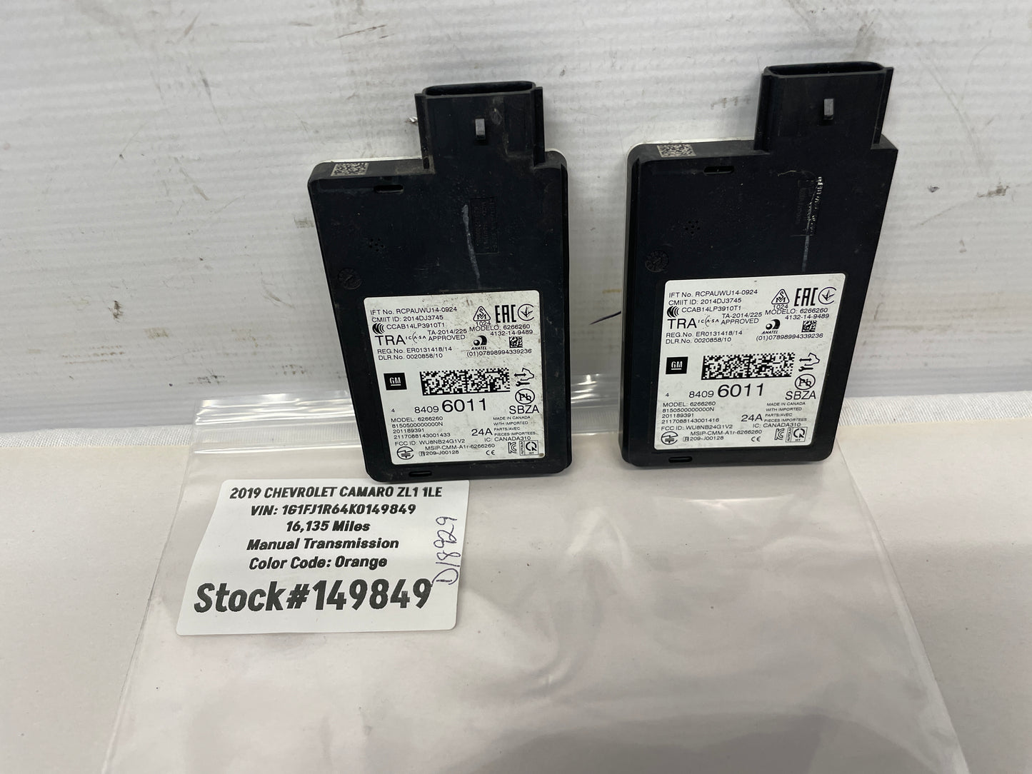 2019 Chevy Camaro ZL1 1LE Rear Bumper Blind Spot Detector Sensor Module Set OEM - Day's Parts Yard