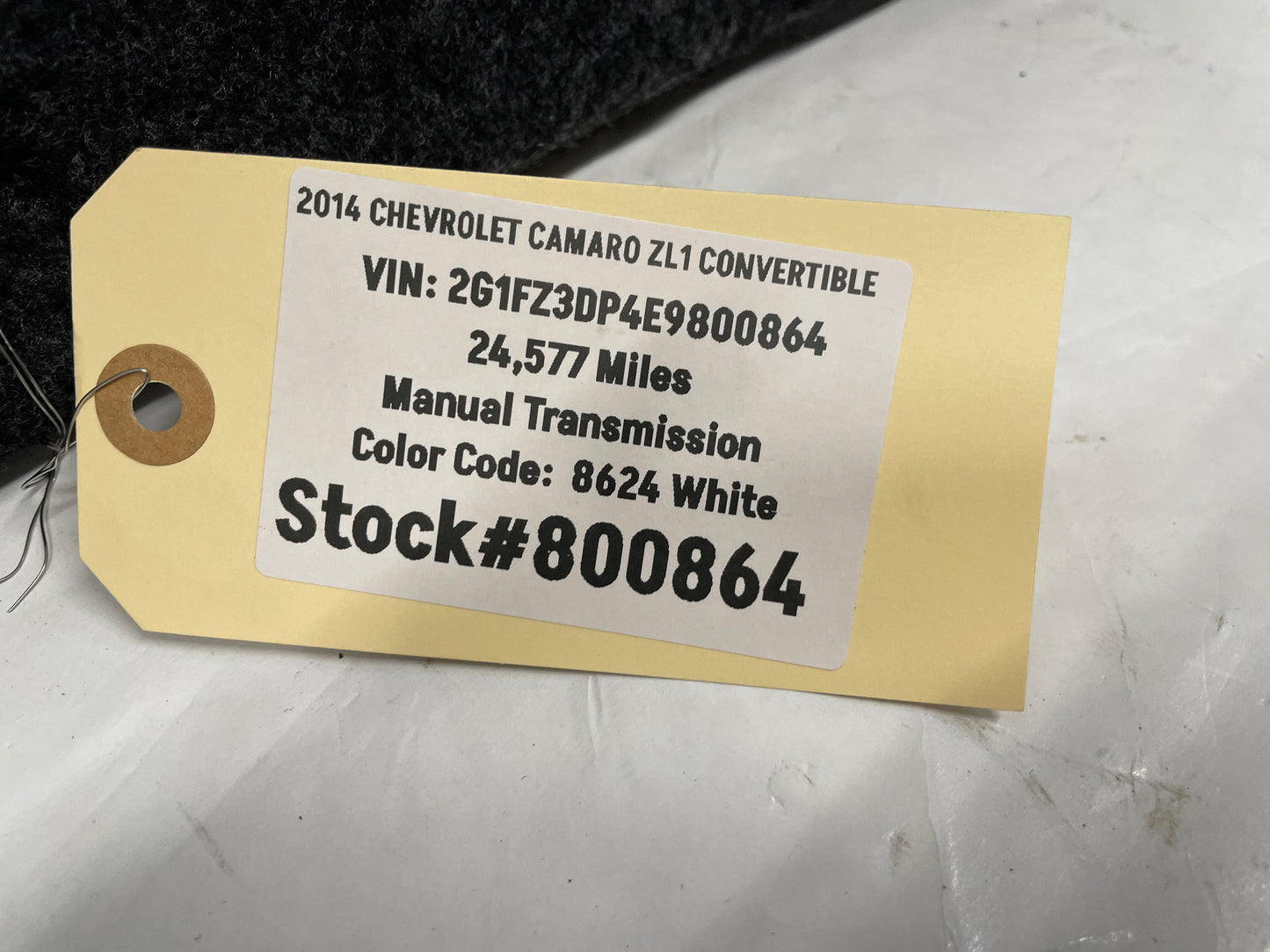 2014 Chevy Camaro ZL1 Convertible Trunk Deck Lid Liner Carpet Felt OEM - Day's Parts Yard