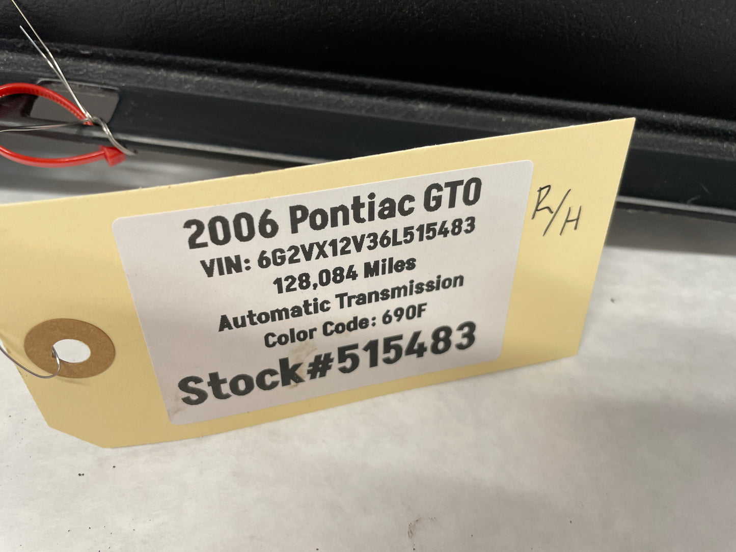 2006 Pontiac GTO RH Passenger Interior Sill Carpet Retainer Trim Cover Panel OEM - Day's Parts Yard