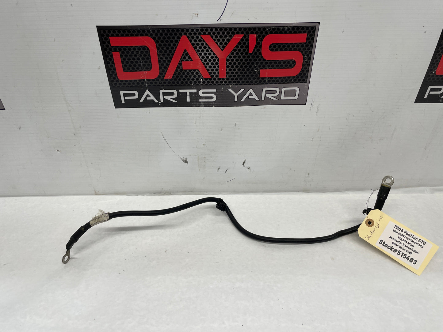 2006 Pontiac GTO Starter Alternator Positive Negative Battery Cable Wire Wiring Harness OEM - Day's Parts Yard