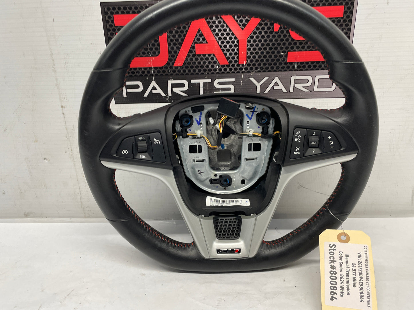 2014 Chevy Camaro ZL1 Convertible Steering Wheel w/ Buttons Black Leather OEM - Day's Parts Yard