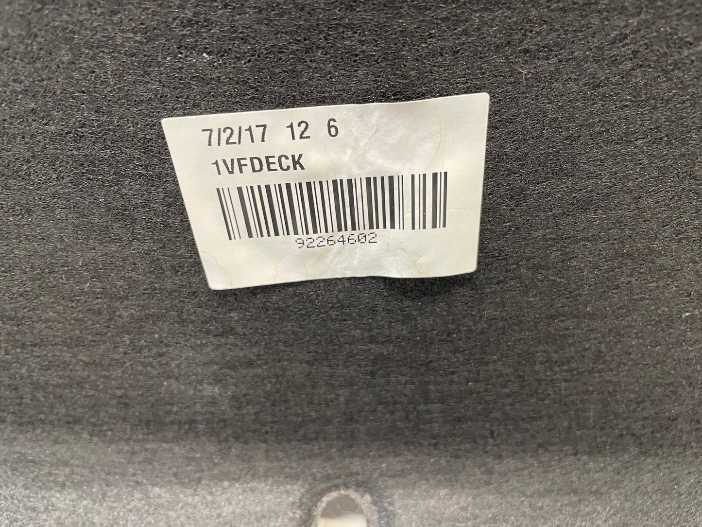 2017 Chevy SS Sedan Trunk Deck Lid Liner Carpet OEM - Day's Parts Yard