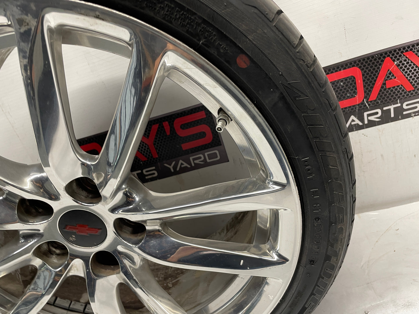 2014 Chevy SS Sedan Factory OEM Front Wheel w/ Bridgestone Potenza Tire 19X8.5 - Day's Parts Yard