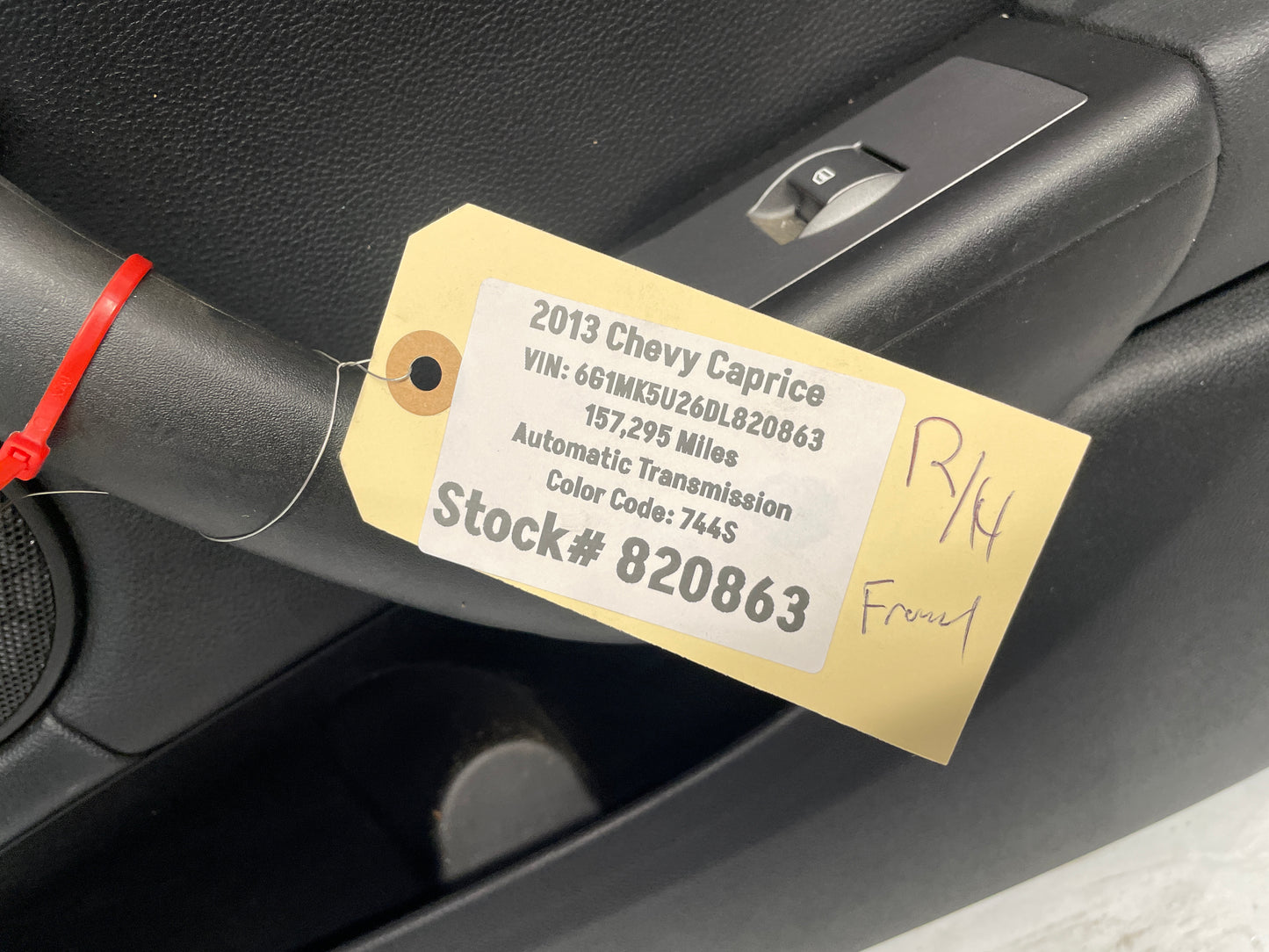 2013 Chevy Caprice RH Passenger Front Interior Door Panel Trim OEM - Day's Parts Yard