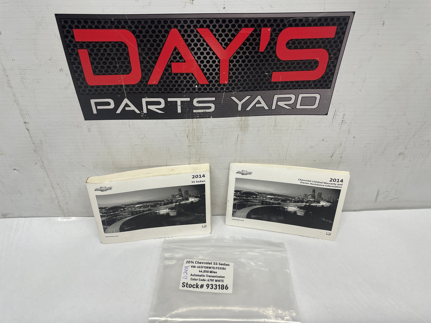2014 Chevy SS Sedan Owners Manual Book OEM - Day's Parts Yard