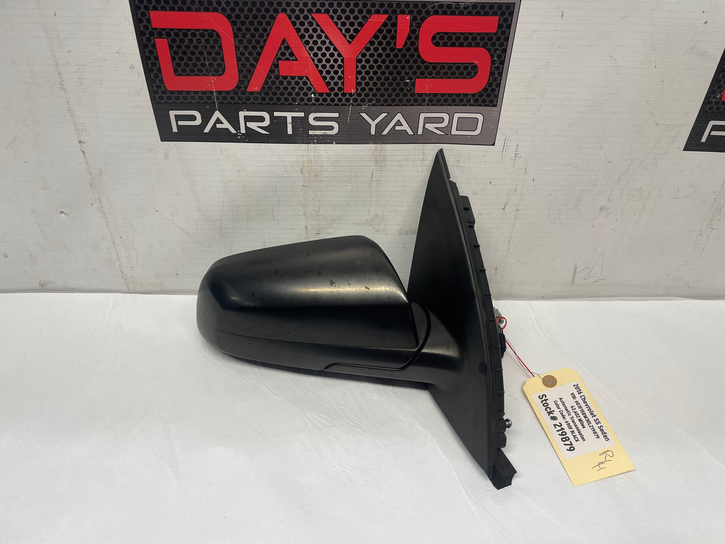 2016 Chevy SS Sedan RH Passenger Exterior Out Side Mirror Black OEM - Day's Parts Yard