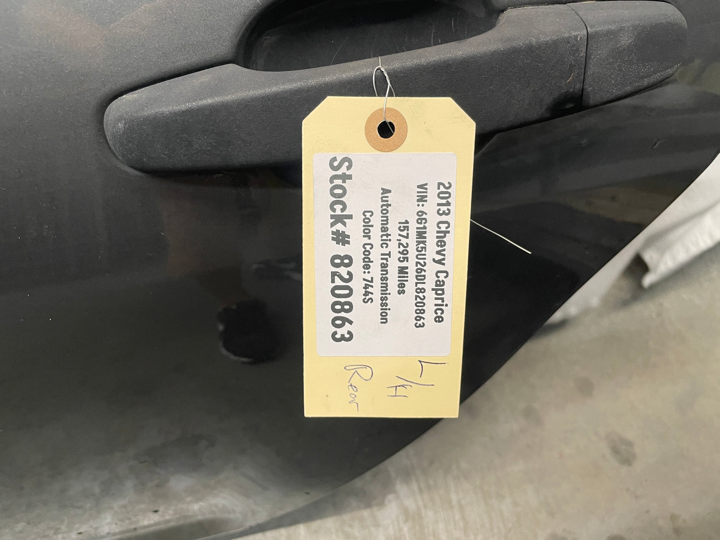 2013 Chevy Caprice LH Driver Rear Exterior Door OEM - Day's Parts Yard
