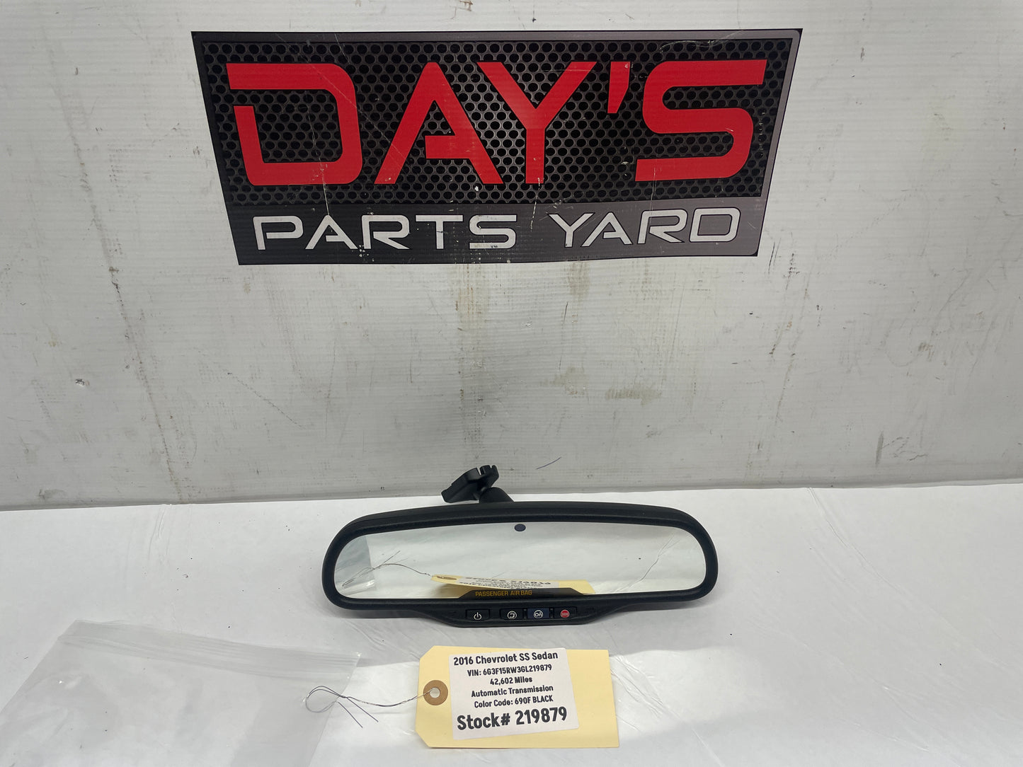 2016 Chevy SS Sedan Rear View Rearview Mirror Auto Dimming & OnStar OEM - Day's Parts Yard