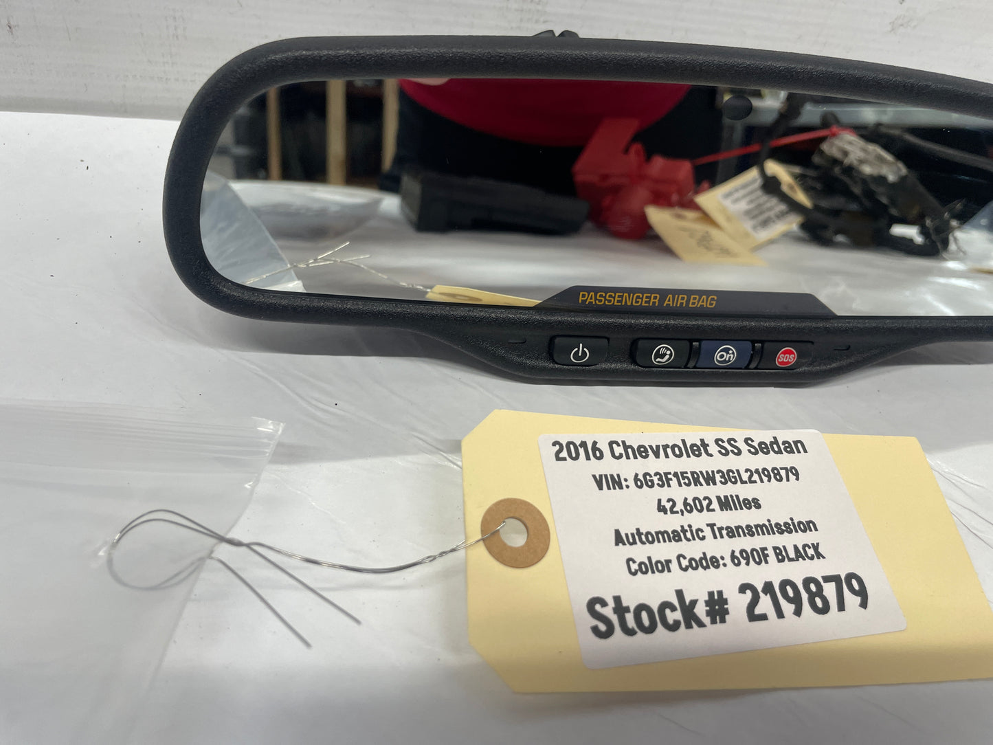 2016 Chevy SS Sedan Rear View Rearview Mirror Auto Dimming & OnStar OEM - Day's Parts Yard