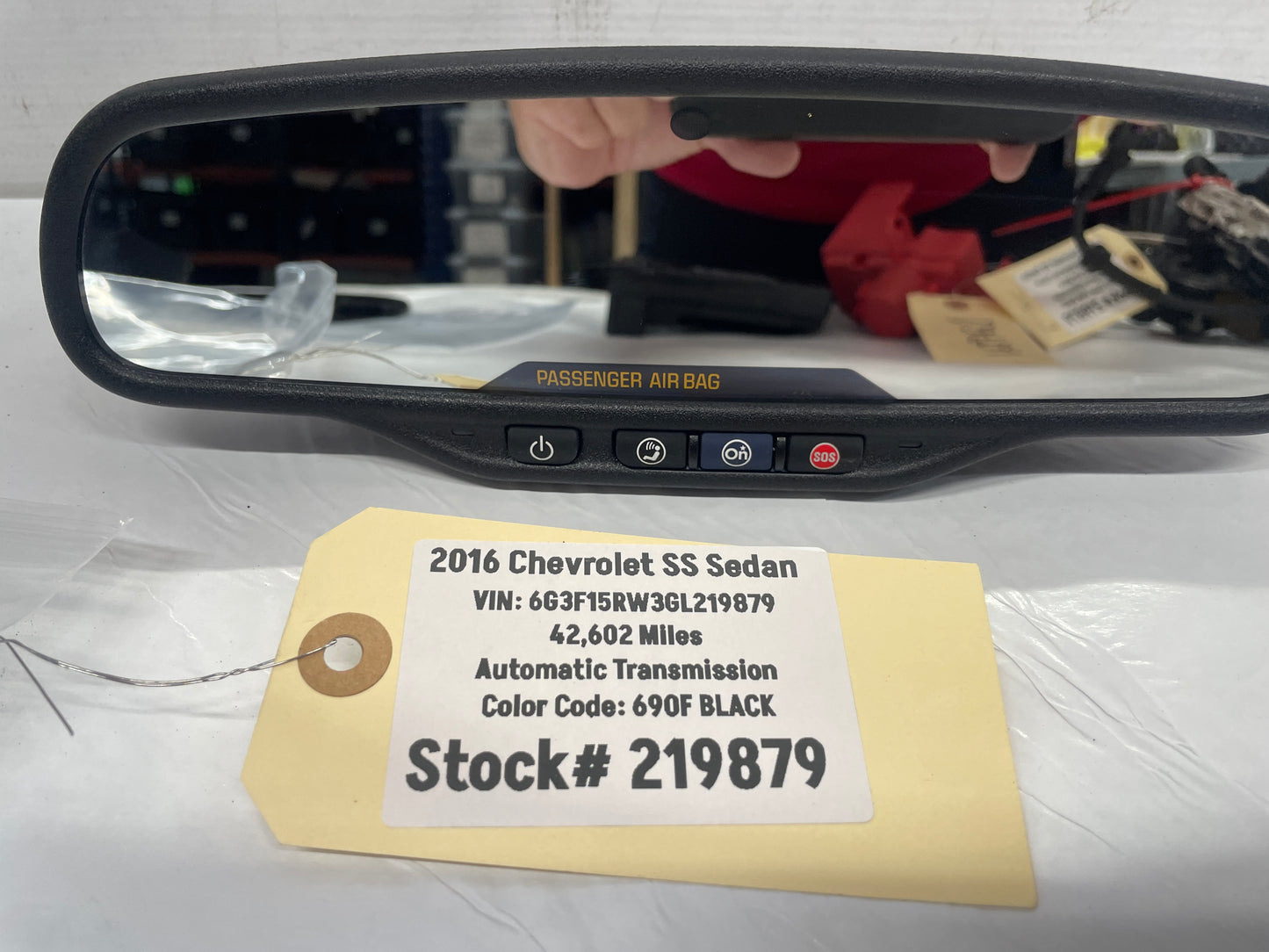 2016 Chevy SS Sedan Rear View Rearview Mirror Auto Dimming & OnStar OEM - Day's Parts Yard