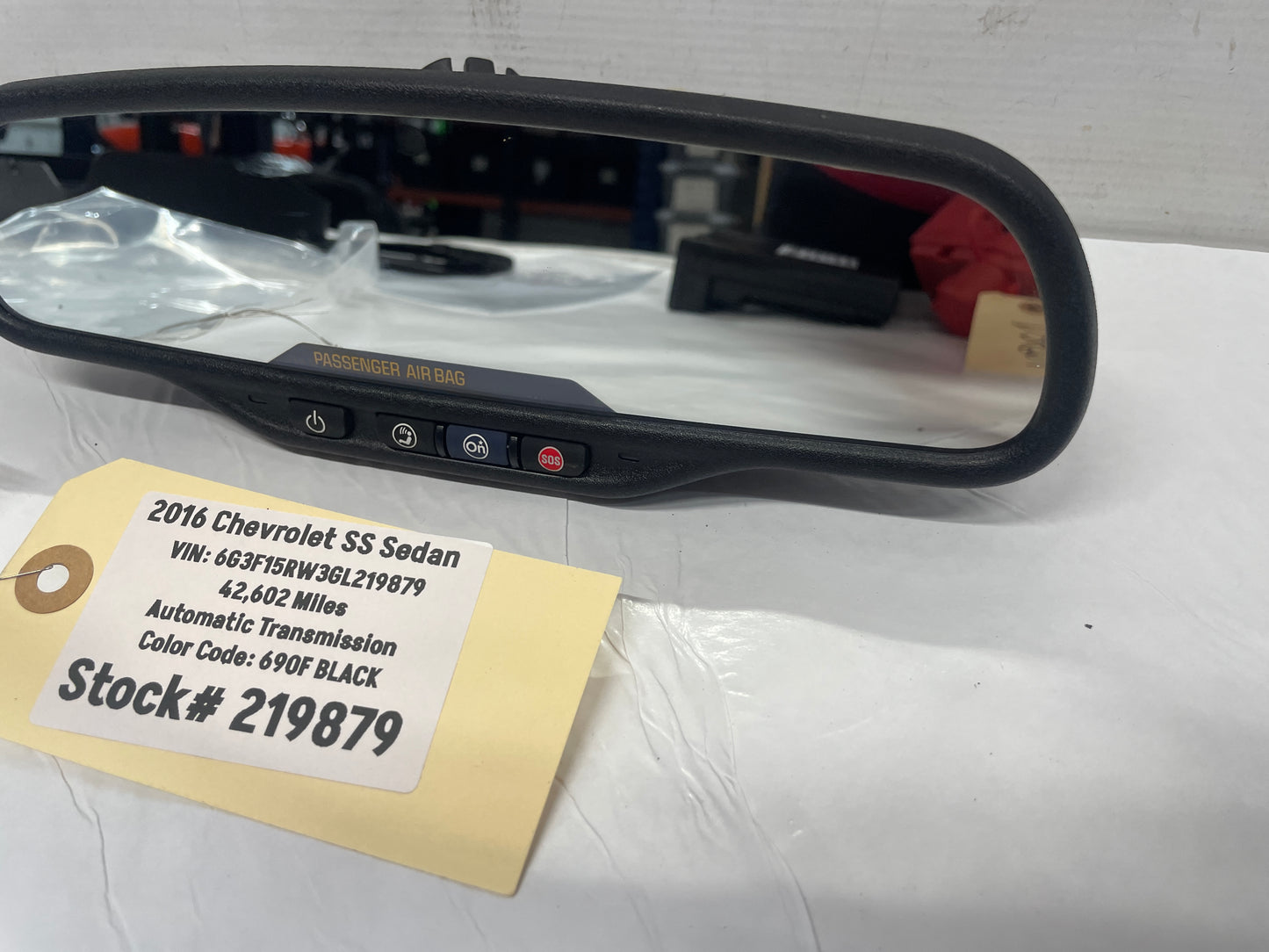 2016 Chevy SS Sedan Rear View Rearview Mirror Auto Dimming & OnStar OEM - Day's Parts Yard