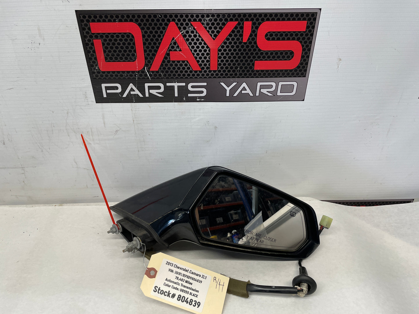 2013 Chevy Camaro ZL1 RH Passenger Exterior Door Mirror OEM - Day's Parts Yard