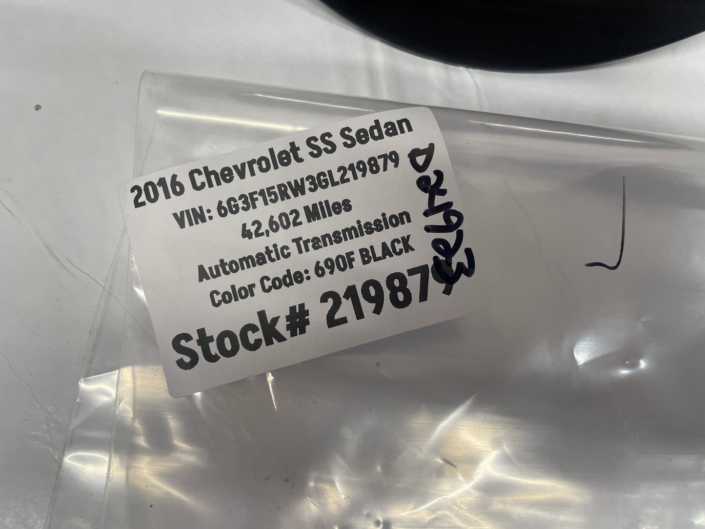 2016 Chevy SS Sedan Fuel Gas Door Cover Black OEM - Day's Parts Yard